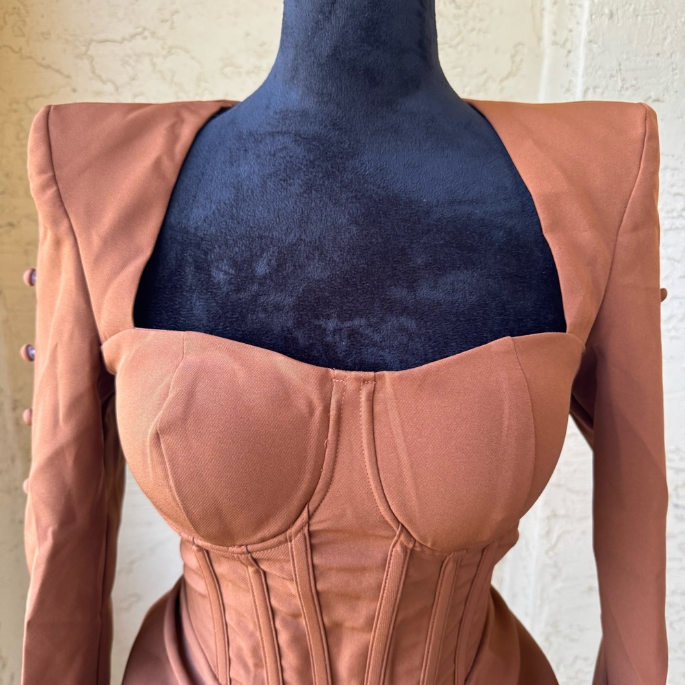 Donnee par Dieu Dusk Till Dawn' Bustier Dress Sz S in Chocolate - Picture 6 of 14